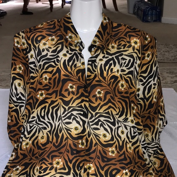 LADY GOTTEX BLACK, ORANGE AND WHITE DRESS TOP - Picture 8 of 8